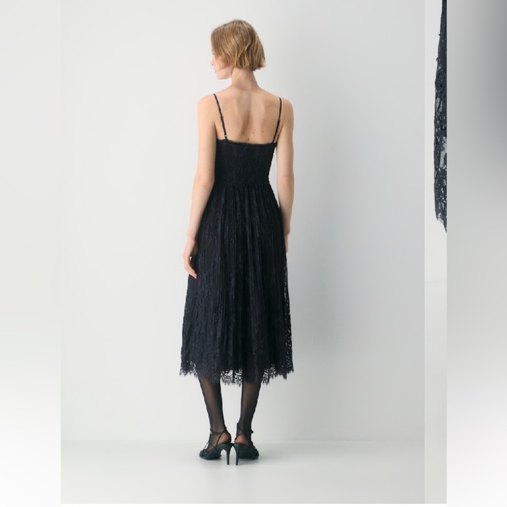 NEW Aritzia Black Tuberose Lace tiered Midi Dress Size M - Picture 4 of 13